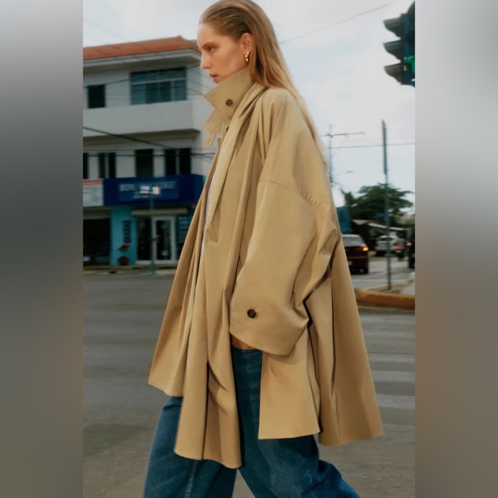 COS Oversized trench coat with detachable scarf detail